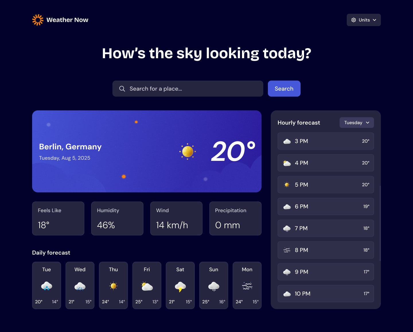 Weather Now Dashboard